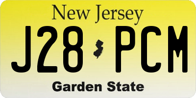NJ license plate J28PCM