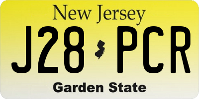 NJ license plate J28PCR