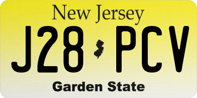 NJ license plate J28PCV