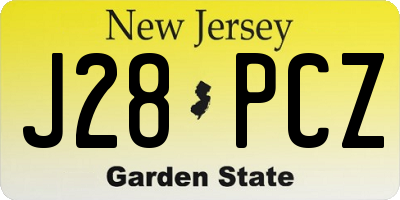 NJ license plate J28PCZ