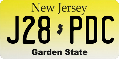 NJ license plate J28PDC