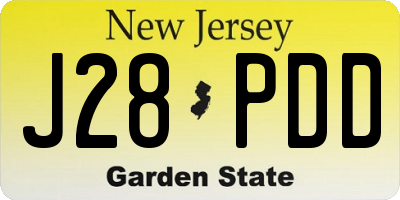 NJ license plate J28PDD