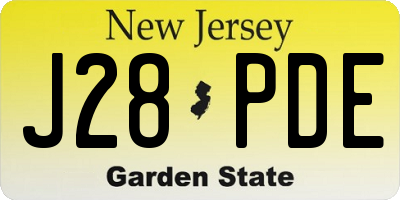 NJ license plate J28PDE