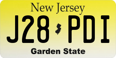 NJ license plate J28PDI