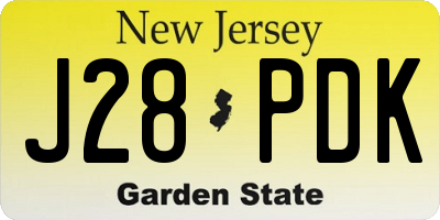 NJ license plate J28PDK