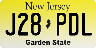 NJ license plate J28PDL