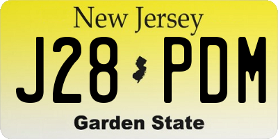 NJ license plate J28PDM