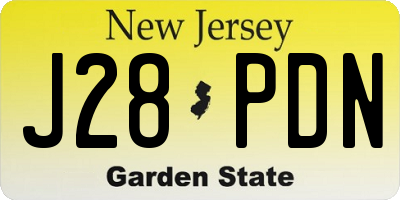 NJ license plate J28PDN