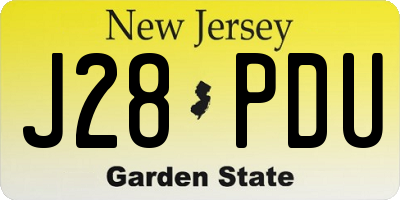 NJ license plate J28PDU