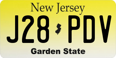 NJ license plate J28PDV