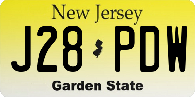 NJ license plate J28PDW