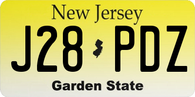 NJ license plate J28PDZ