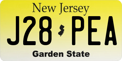 NJ license plate J28PEA