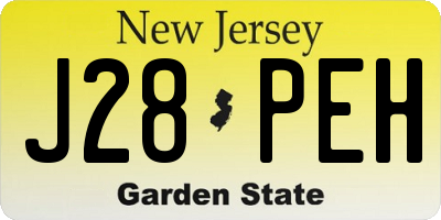 NJ license plate J28PEH