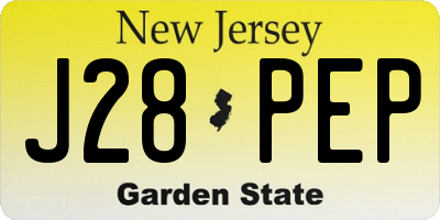 NJ license plate J28PEP
