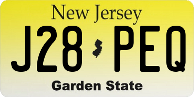 NJ license plate J28PEQ
