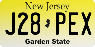 NJ license plate J28PEX