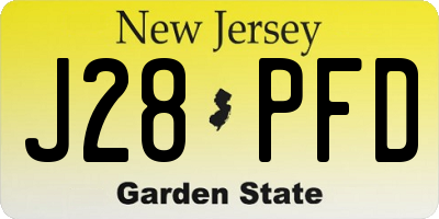 NJ license plate J28PFD