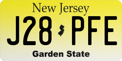 NJ license plate J28PFE