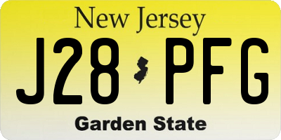 NJ license plate J28PFG