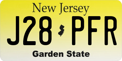 NJ license plate J28PFR