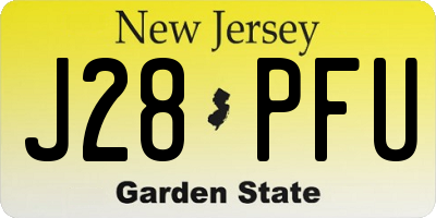NJ license plate J28PFU