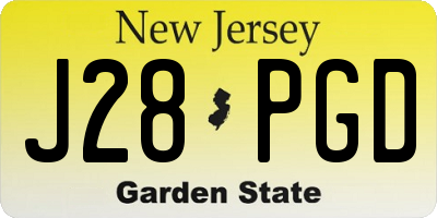 NJ license plate J28PGD
