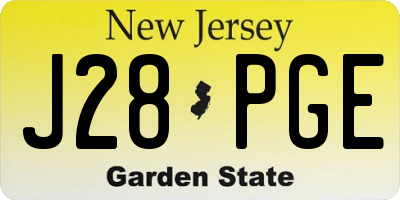 NJ license plate J28PGE