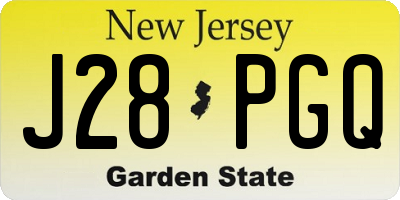 NJ license plate J28PGQ