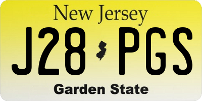 NJ license plate J28PGS