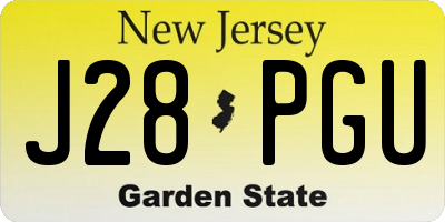 NJ license plate J28PGU