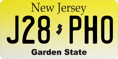 NJ license plate J28PHO