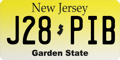 NJ license plate J28PIB