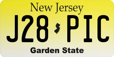 NJ license plate J28PIC