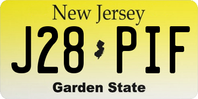 NJ license plate J28PIF