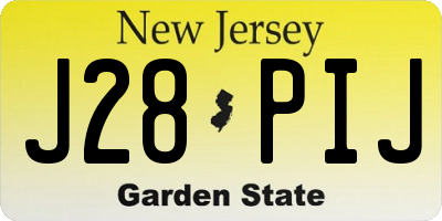 NJ license plate J28PIJ