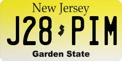 NJ license plate J28PIM