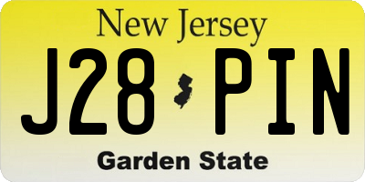NJ license plate J28PIN