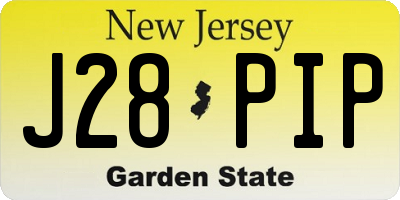 NJ license plate J28PIP
