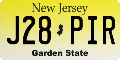 NJ license plate J28PIR