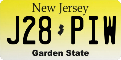 NJ license plate J28PIW