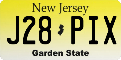 NJ license plate J28PIX