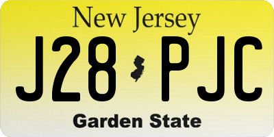 NJ license plate J28PJC