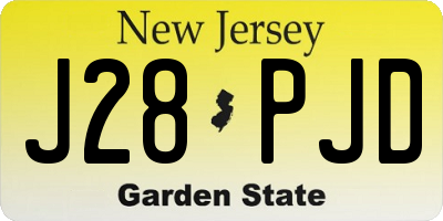NJ license plate J28PJD