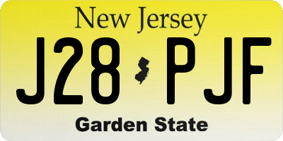 NJ license plate J28PJF