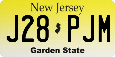 NJ license plate J28PJM