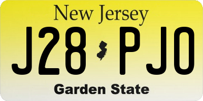 NJ license plate J28PJO