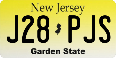 NJ license plate J28PJS