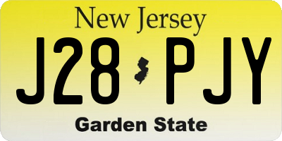 NJ license plate J28PJY