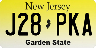 NJ license plate J28PKA
